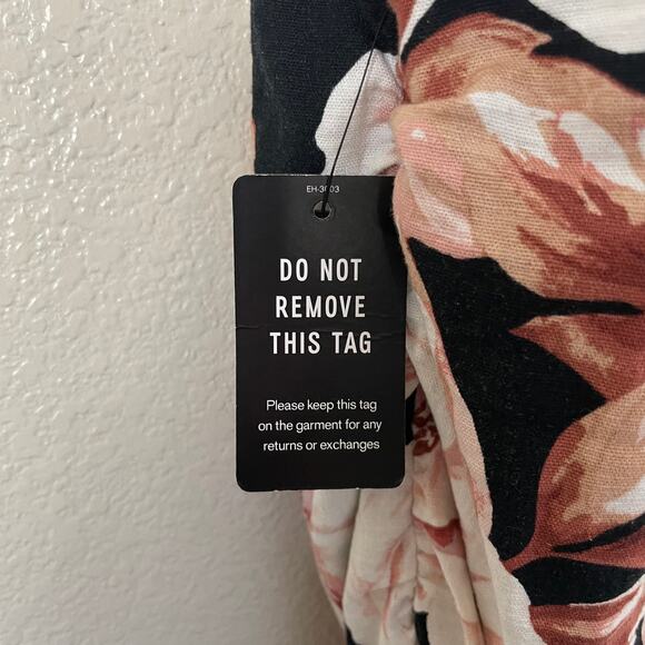 Express Dress Womens XL Black Tan Floral Mini Ruched Sheath Cocktail Preppy NWT - Picture 12 of 14